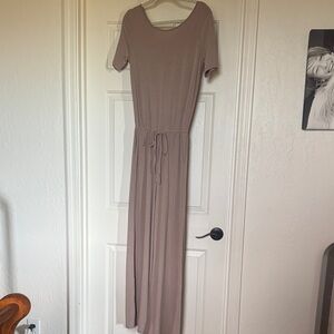Zenana Outfitters Taupe Wide Leg Jumpsuit